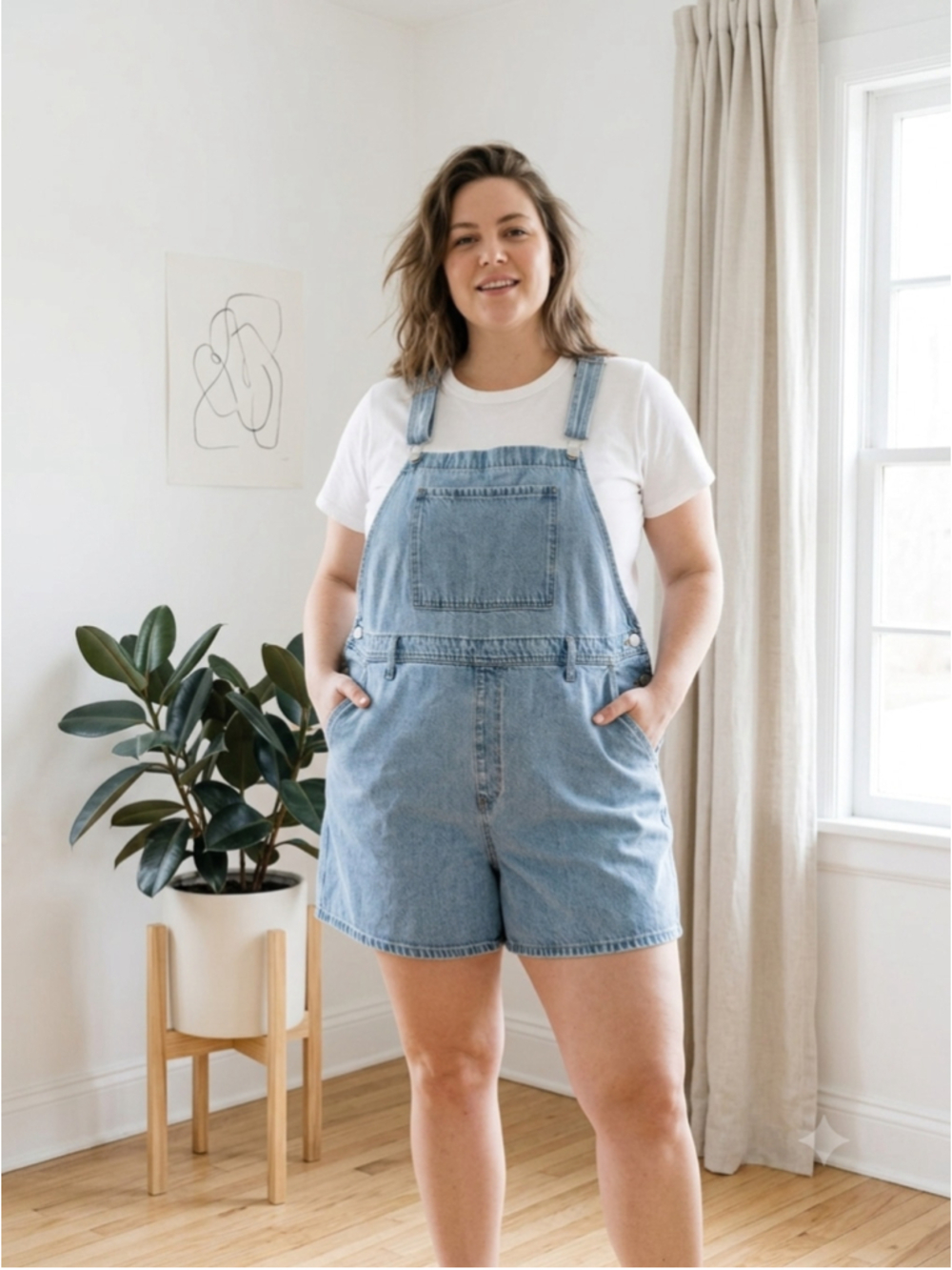 PARKE Denim Shortalls Romper Womens Plus 2X Blue Overalls Mini Coverall Cotton